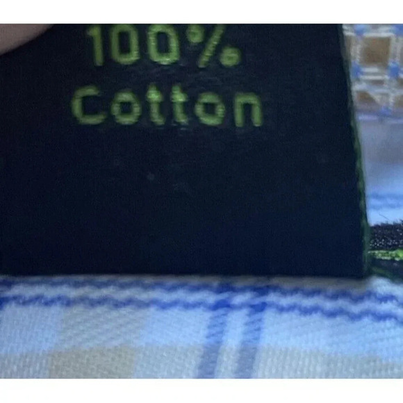 Bristol & Bull Large Mens 16-32 Plaid Long Sleeve Button Flip Cuffs 100% Cotton - Picture 6 of 7